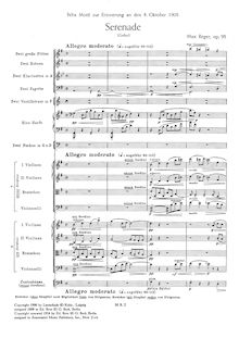 Partition , Allegro moderato, Serenade pour orchestre, Op.95, G minor