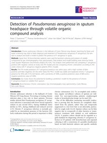 Detection of Pseudomonas aeruginosa in sputum headspace through volatile organic compound analysis