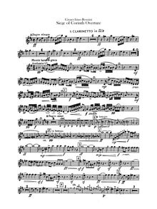 Partition clarinette 1, 2 (en B♭), Le siège de Corinthe, Tragédie lyrique en trois actes
