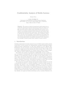 Confidentiality Analysis of Mobile Systems