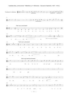Partition Trombone 2, Quintus (C3 clef), Jubilate Deo omnis terra