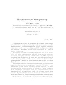 The phantom of transparency