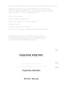 Fugitive Poetry
