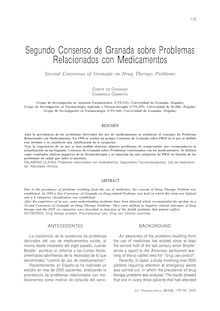 Segundo Consenso de Granada sobre Problemas Relacionados con Medicamentos. (Second Consensus of Granada on Drug Therapy Problems)