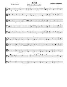 Partition 3, Quia multum repleti - original keyComplete score (Tr T T B B), Motets
