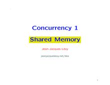 Concurrency : Shared memory