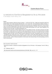 La statuaire du Sud-Est du Bangladesh du Xe au XIIe siècle - article ; n°1 ; vol.40, pg 18-31