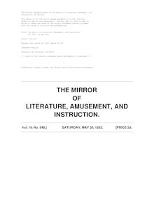 The Mirror of Literature, Amusement, and Instruction - Volume 19, No. 548, May 26, 1832