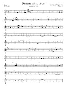 Partition ténor viole de gambe 2, octave aigu clef, Fantasia pour 5 violes de gambe, RC 39