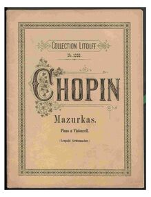 Partition Score et partition de violoncelle, Mazurkas, Chopin, Frédéric