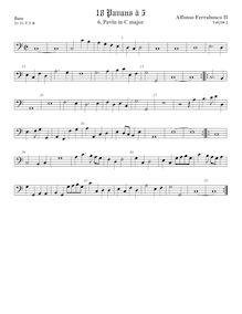 Partition viole de basse, Pavan à 5 No.2, C major, Ferrabosco Jr., Alfonso