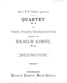 Partition complète, quatuor, Nr. 4, für Cornett, Trompete, Tenorhorn und Tuba, op. 37