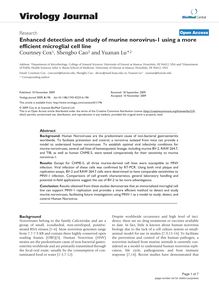Enhanced detection and study of murine norovirus-1 using a more efficient microglial cell line
