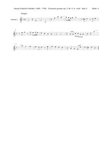 Partition violons II, Concerto Grosso en D minor, HWV 316, D minor par George Frideric Handel