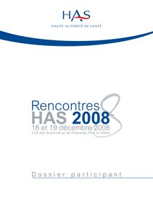 Dossier participant - Rencontres HAS 2008