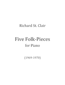 Partition complète, 5 Folk-pièces pour Piano, St. Clair, Richard