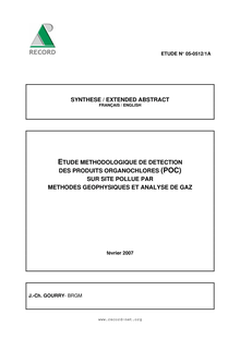 Etude méthodologique de détection des produits organochlorés (POC) sur  site pollué par méthodes