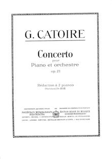 Partition complète, Piano Concerto, Catoire, Georgy