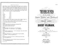 Partition complète et parties, Piano Trio No.2, Op.5, Volkmann, Robert