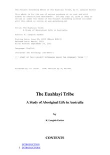 The Euahlayi Tribe; a study of aboriginal life in Australia