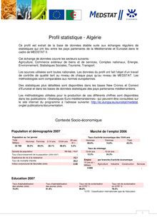Profil statistique - Algérie