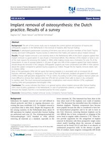 Implant removal of osteosynthesis: the Dutch practice. Results of a survey