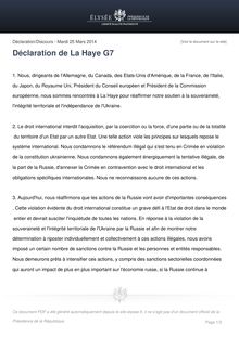 Déclaration de La Haye G7