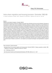 Intra-urban migration and housing provision: Grenoble 1962-68 - article ; n°1 ; vol.3, pg 180-189