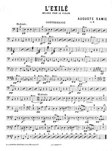 Partition Double basse , partie, L exilé, Mélodie pour le violon avec accompagnement de piano