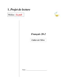 Cahier de l'élève  Français 20-2 (internet)