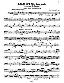 Partition violoncelle, 4 pièces pour corde quatuor, Op.81, Mendelssohn, Felix