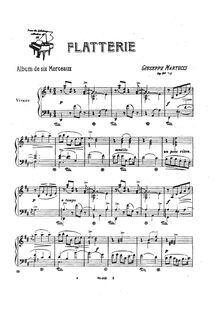 Partition No.1 Flatterie, Sei Pezzi, Op.38, Martucci, Giuseppe