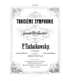 Partition complète, Symphony No.3, Polish, D major, Tchaikovsky, Pyotr