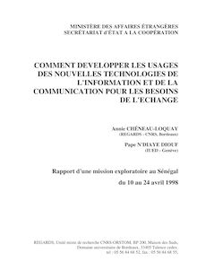 COMMENT DEVELOPPER LES USAGES DES  NOUVELLES TECHNOLOGIES DE L ...