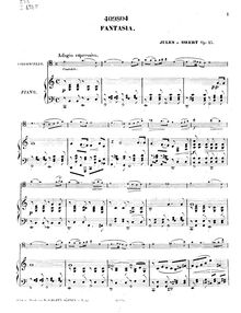 Partition de piano, Fantasia pour violoncelle et Piano, Op.25