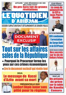Le Quotidien d’Abidjan n°2845 – Mardi 19 mai 2020