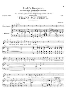 Partition complète, Loda s Gespenst, D.150, Loda s Ghost, Schubert, Franz