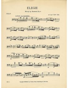 Partition de violoncelle, Dix pièces de genre, Massenet, Jules