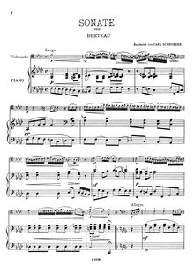 Partition complète, violoncelle Sonata en F major, F major, Berteau, Martin