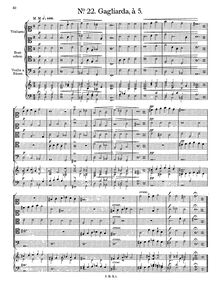 Partition complète, Gagliarda à 5, D minor, Schein, Johann Hermann