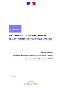 Rapport sur les perspectives de développement de la production hydroélectrique en France