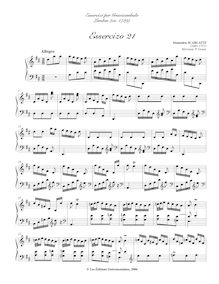Partition Essercizo 21, Essercizi per Gravicembalo, Lessons for Harpsichord