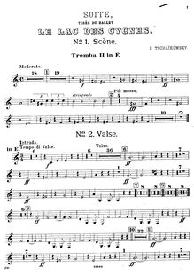Partition trompette 2 (F, E), Swan Lake, Лебединое озеро, Tchaikovsky, Pyotr