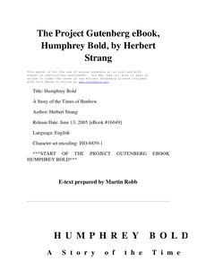 Humphrey Bold - A Story of the Times of Benbow