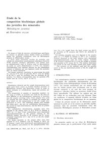 Etude de la composition biochimique globale des juvéniles des  nématodes Meloidogyne javanica et Heterodera