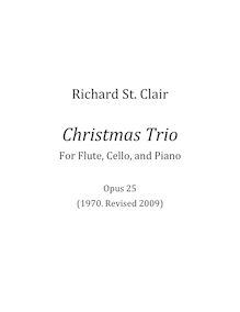Partition complète, Christmas Trio pour flûte, violoncelle, et Piano