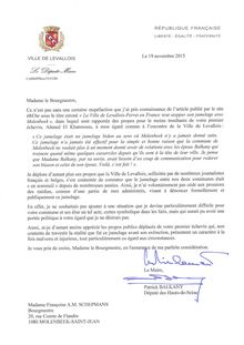Attentats de Paris : lettre de Balkany à Molenbeek