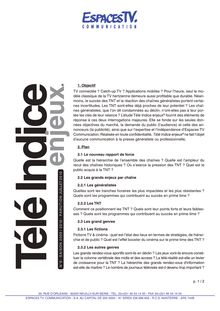 dossier Télé Indice Enjeux 2008-2009