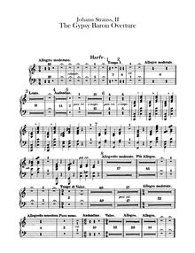 Partition harpe, Der Zigeunerbaron, The Gypsy Baron, Strauss Jr., Johann