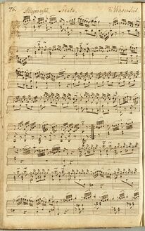 Partition complète, clavier Sonata en C major, C major, Wagenseil, Georg Christoph